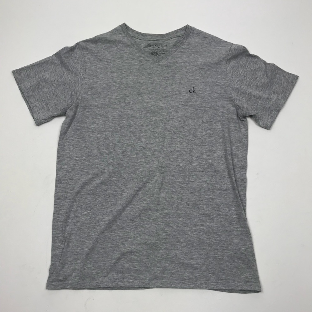 NWOT- Calvin Klein Gray v-neck tee shirt..